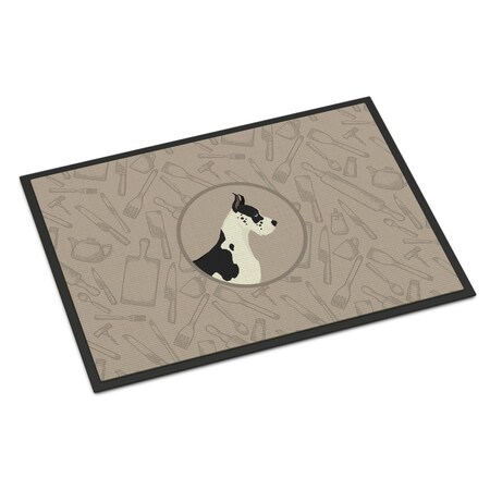 Carolines Treasures 24 x 36 in. Great Dane in the Kitchen Indoor or Outdoor Mat CK2189JMAT